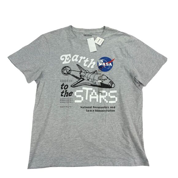 Cotton:On Mens Tbar Collab NASA Graphic Short Sleeve T-Shirt Gray 2XL - Picture 1 of 4